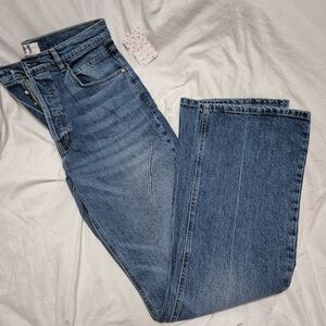 Free People X We The Free French Girl Slight Flare Button Fly denim jeans sz 31